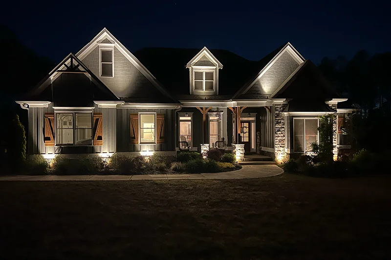 landscape lighting on house